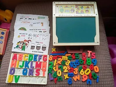 Buy Vintage Fisher Price School Days Desk 1972 Letters & Numbers & Stencil Cards • 20£