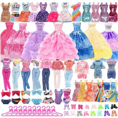 Buy 38Pcs Barbie Doll Clothes Set Dresses Tops Pants Shoes Bikini Accessories Kit~/ • 17£