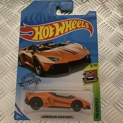Buy Hot Wheels Lamborghini Aventador J (Orange) 1:64 Mattel Diecast Long Card • 6£