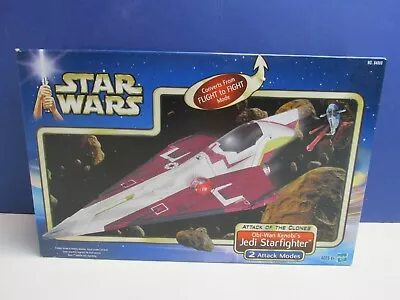 Buy Star Wars OBI WAN KENOBI JEDI STARFIGHTER Attack Of Clones Wars HASBRO 2001 AOTC • 50.66£