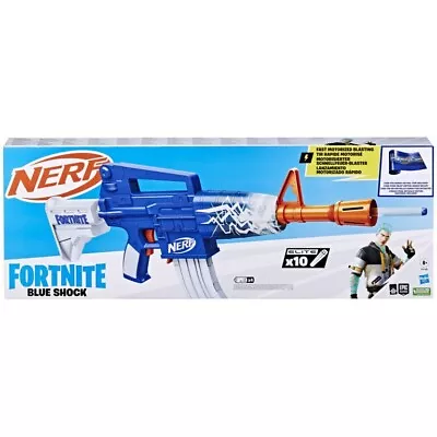 Buy Nerf Fortnite Blue Shock Motorized Blaster 10 Elite Darts Includes Bonus Code • 39.99£