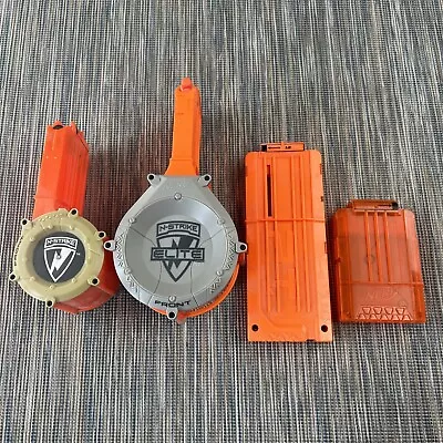 Buy Hasbro Nerf Elite Bundle Of Magazine Drums 25 25 Barrel For N Strike Rhino Etc • 14.77£