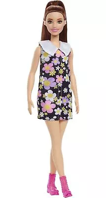 Buy Barbie Fashionistas Doll #187, Brunette Ponytail, Shift Dress, Pink Boots • 18.98£
