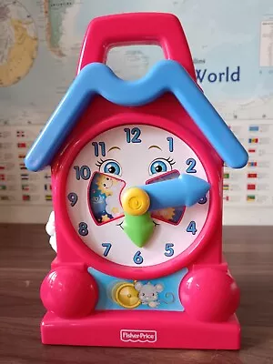 Buy Fisher Price Musical Wind Up Clock 1994 Red Blue Moving Hands  • 6.99£