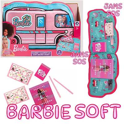 Buy Barbie Campervan PILLOW Soft Secret Diary Set Diary Notebook 2 Pens & Stickers • 14.99£