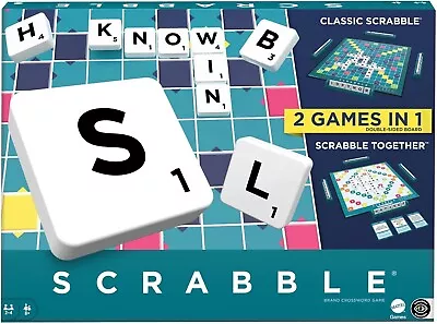Buy Mattel Games Scrabble Board Game, Family Word Game 2 In 1 **Very Damaged Box** • 9.99£