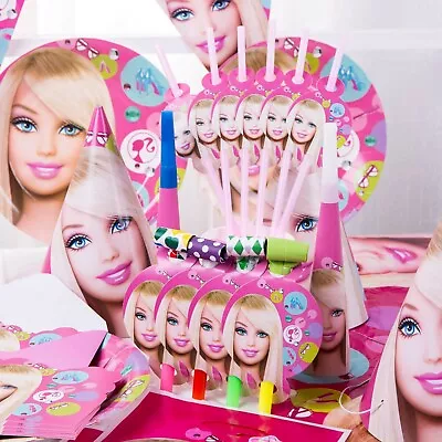 Buy BARBIE Birthday Party Supplies Girls Tableware Barbie Birthday Decorations • 4.99£
