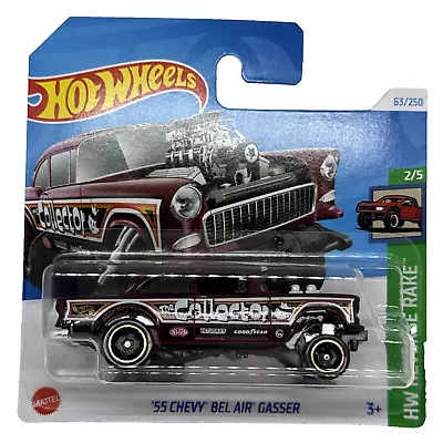 Buy Hot Wheels 1955 Chevy Bel Air Gasser Red HW Reverse Rake Number 63 New Unopened • 24.99£