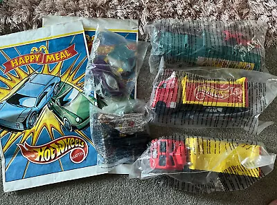 Buy Vintage UK McDonalds Hot Wheels Happy Meal Toys Sealed With Bags • 13£