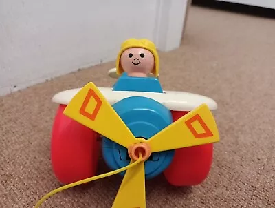 Buy Vintage Fisher Price 1980 Plane Toy Childrens Pull Along Retro • 0.99£