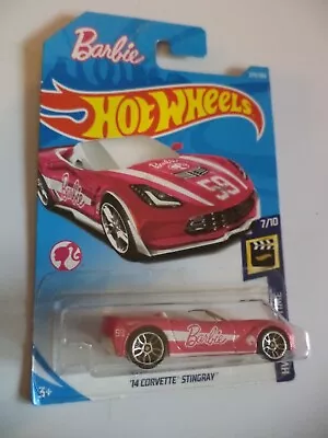 Buy New Sealed BARBIE Hw Screen Time HOT WHEELS Toy Car Pink '14 CORVETTE STINGRAY • 15.99£