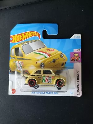 Buy Hot Wheels 60s Fiat 500D Modificado Compact Kings 2024 NEW Yellow Colour • 6.29£