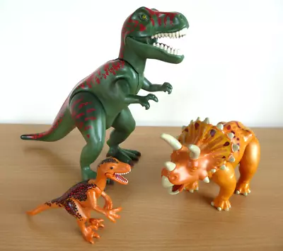 Buy Playmobil Dinosaur Dinosaurs Figures Bundle T Rex Triceratops Raptor VGC • 9.99£