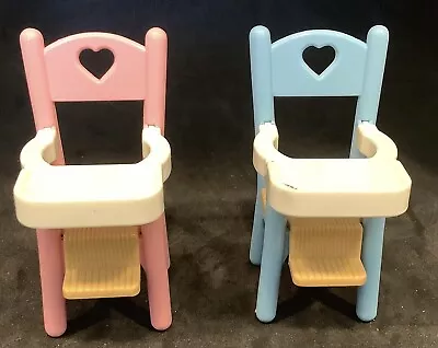 Buy Vintage Fisher Price 2 X High Chairs Pink And Blue 3.5 Inches High • 10£