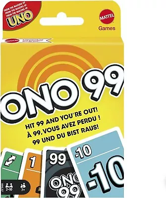 Buy UNO ONO 99 Card Game For Kids & Families, 2 To 6 Players, Adding Numbers, Gift • 7.29£