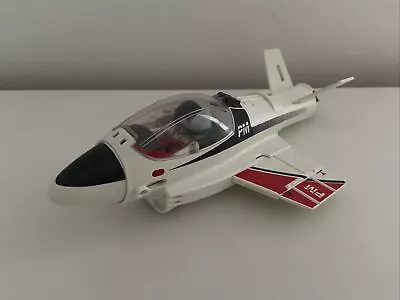 Buy Playmobil Airplane Jet PM 2010 White Red Retractable & Pilot Figure Geobra C38 • 10£