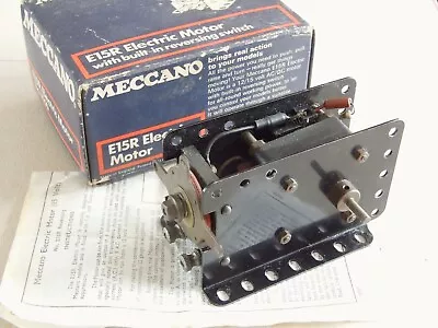 Buy Meccano E15R 12V / 15V Electric Motor Boxed With Instructions Tested Runs Well • 35£