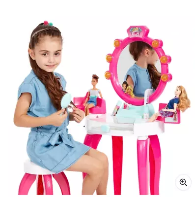 Buy Barbie Vanity Table - Girls Doll Set, Makeup Chair Playset Toys - Gift Toyset • 54.99£