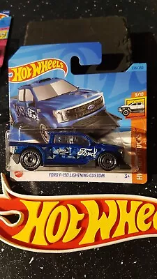 Buy Hot Wheels - Ford F-150 Lightning Custom, Blue, S/Card.  Many More Fords Listed! • 3.39£