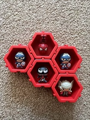 Buy Bundle Of 5 Wow Nano Pod Marvel Figures Inc Spiderman Thor And Captain America • 14.99£