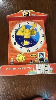 Buy Vtg Fisher-Price Teaching Clock Wind Up Music Box  1962-1968 Made In Japan • 12.59£