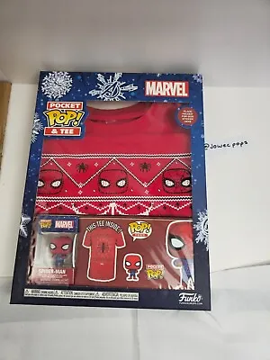 Buy Spider Man Xmas Pocket Pop! & Tee Bundle - L T-Shirt FUNKO POP! Marvel Avengers • 9.99£