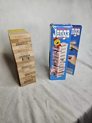 Buy Jenga 1996 Classic Wooden Game With Box And Plastic Sleeve Hasbro Vintage VGC • 8.99£