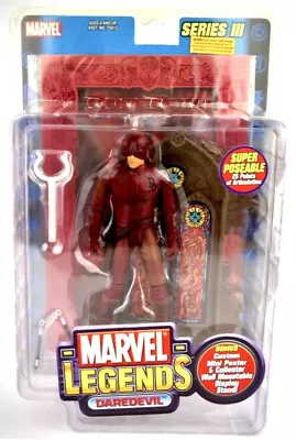 Buy Marvel Legends Daredevil Movie Ben Affleck Series Iii Red Silver Comics Toy Biz • 189.68£