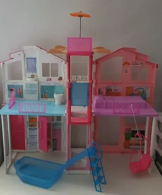Buy BARBIE Malibu Doll DLY32 Estate Three-Story Town House Toy Swimming Pool Lift • 60£