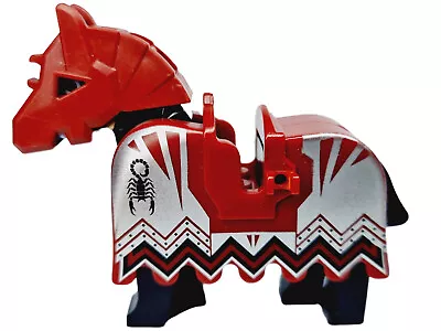 Buy LEGO KNIGHTS KINGDOM II Black Horse + Scorpion Barding & Battle Helmet Armour • 15£