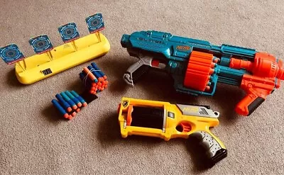 Buy Nerf Guns X 2, Target Practice And Foam Darts • 10£