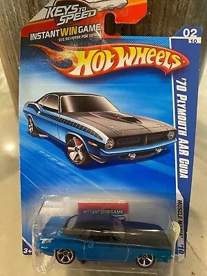 Buy 2010 Hot Wheels Muscle Mania '70 Plymouth AAR Cuda - Blue Keys To Speed Card • 10.39£