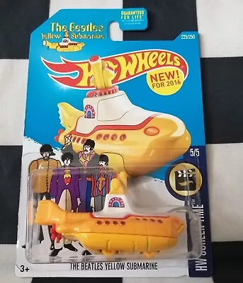 Buy Hot Wheels New For 2016 The Beetles Yellow Submarine HW Screen Time Long 225/250 • 7.95£