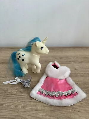 Buy Vintage 1984 My Little Pony G1 Majesty Unicorn Pony + Royal Gown & Crown In VGC • 18.99£