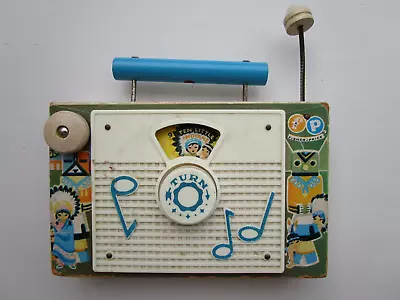 Buy Vintage Wooden Fisher Price TV Radio Music Box, 10 Little Indians; Working Retro • 10£