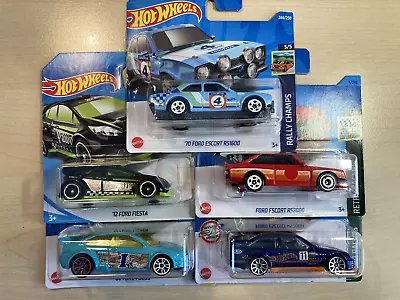 Buy Hot Wheels Job Lot Bundle New Cars X 5 Great British Fords Escort Sierra Fiesta • 18.50£