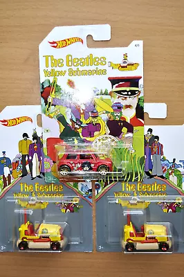 Buy HOT WHEELS BEATLES YELLOW SUBMARINE MORRIS MINI And 2X BUMP AROUND - 2016 -BNIP  • 29.99£