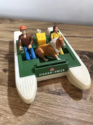 Buy Fisher Price Adventure People Swamp Boat 1972 Vintage 2 Figures And A Dog • 29.99£