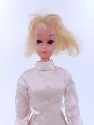 Buy Vintage 1960s Doll Ponytail Yellow Blonde White Dress Barbie Wing Tips Clone • 24.79£