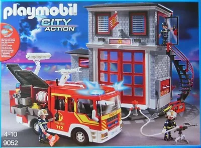 Buy Playmobil 9052 City Action Fire Station Super Set Fire Engine Lights & Sound NEW • 149£