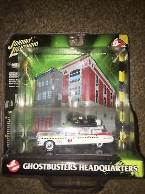 Buy Ghostbusters 1:64 ECTO-1 1959 Cadillac & Firehouse Diorama Set Johnny Lighnting • 35£