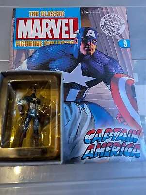 Buy Eaglemoss Classic Marvel Figurine Collection Captain America Issue 9 + Magazine • 4.99£