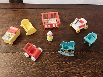 Buy Vintage 1970's Fisher Price Nursery Set - Baby, Cot, Rocking Horse, Playpen Etc. • 8.50£