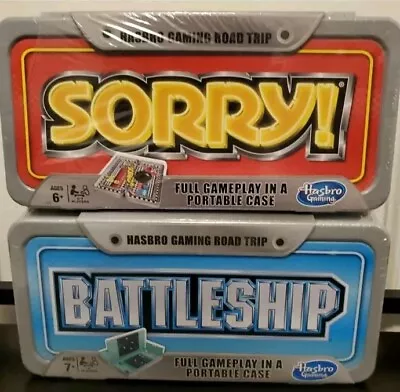 Buy Hasbro Road Trip Series BATTLESHIP & SORRY- Portable Case Travel Game New/Sealed • 23.29£