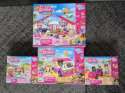 Buy Barbie Mega Building Sets X 4 - Malibu House - Bakery - Dreamcamper - Beach • 30£