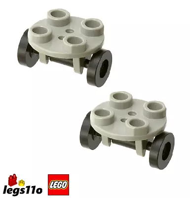 Buy LEGO 2x Trolley Wheels And 2x2 Round Fork Plate NEW 2496 / 26716 • 2.49£
