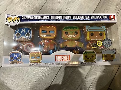 Buy Funko Pop Marvel Avengers Gingerbread 4 Pack Figures 2022 Thor/Hulk Etc NEW • 29.99£