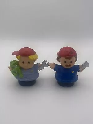 Buy Vintage Fisher Price LITTLE PEOPLE Frog Boy & Car Mechanic Man With Wrench • 6£