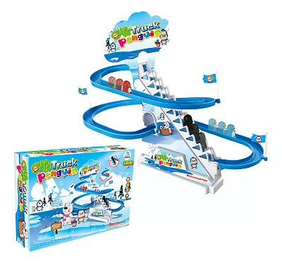Buy Penguin Race Game Track Toy Kids Climbing Stairs Light & Music Fun Playing Slide • 11.99£