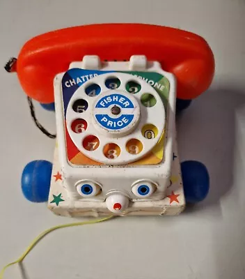 Buy Vintage Toy Retro Fisher Price Pull Along Chatter Phone  Telephone Marked 1961 • 7£